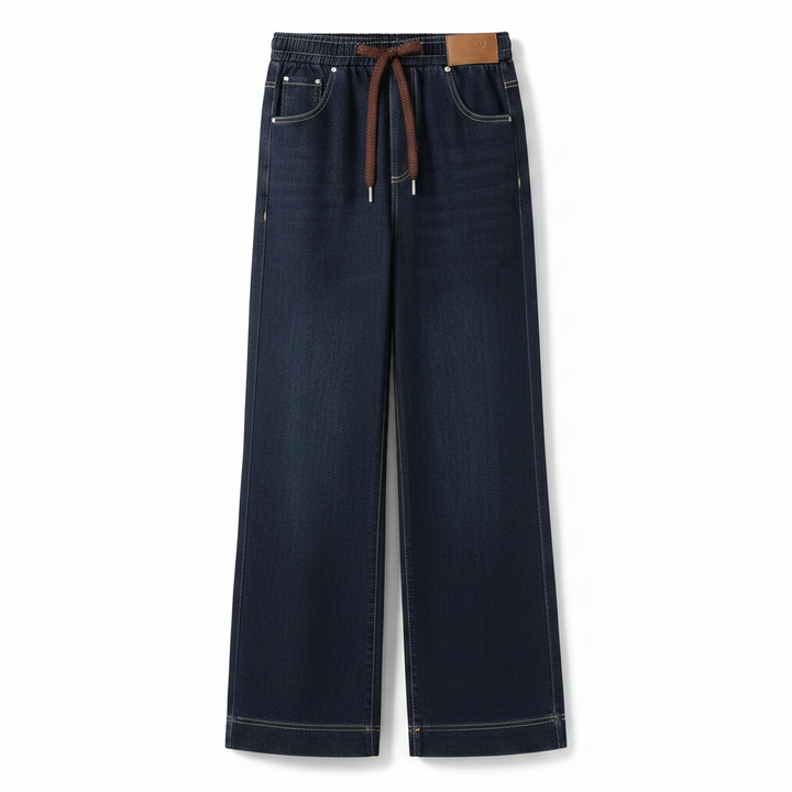 Komfortable elastische Freizeithose für Damen, Navy Blau, stilvoll & flexibel. Ideal als Bürohose.