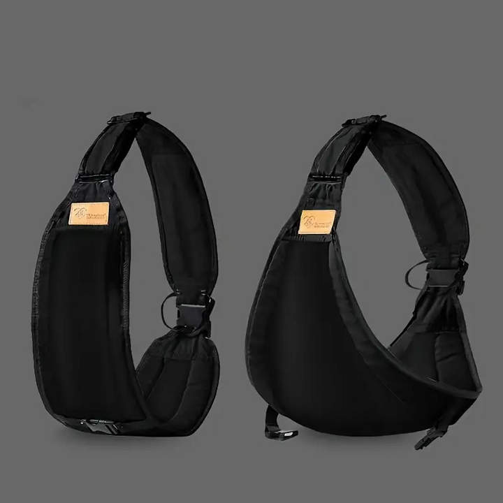 Ergonomische Haltung Baby: CuddleNest Babytrage sichert gesunde M-Position für Beine & C-Kurve für Wirbelsäule.