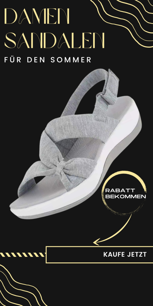 Damen Orthopädische Sandalen mit schicker Schleife. Bequeme Sommer Sandalen für Alltag und Freizeit.