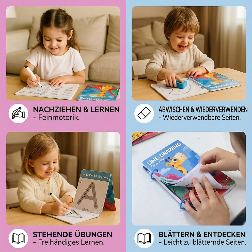 Bildungs-Spielzeug: Trainingsbuch für Kinder, verbessert Stiftkontrolle und fördert Entwicklung.