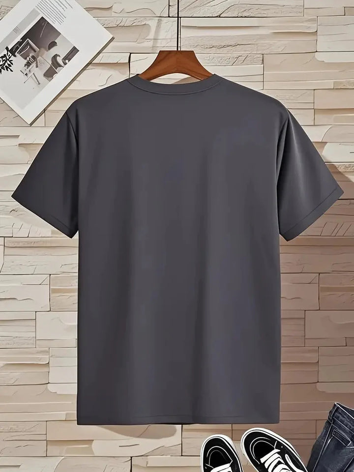 Klares Design Herren Slim Fit T-Shirt, V-Ausschnitt Kurzarm, für minimalistische Mode.