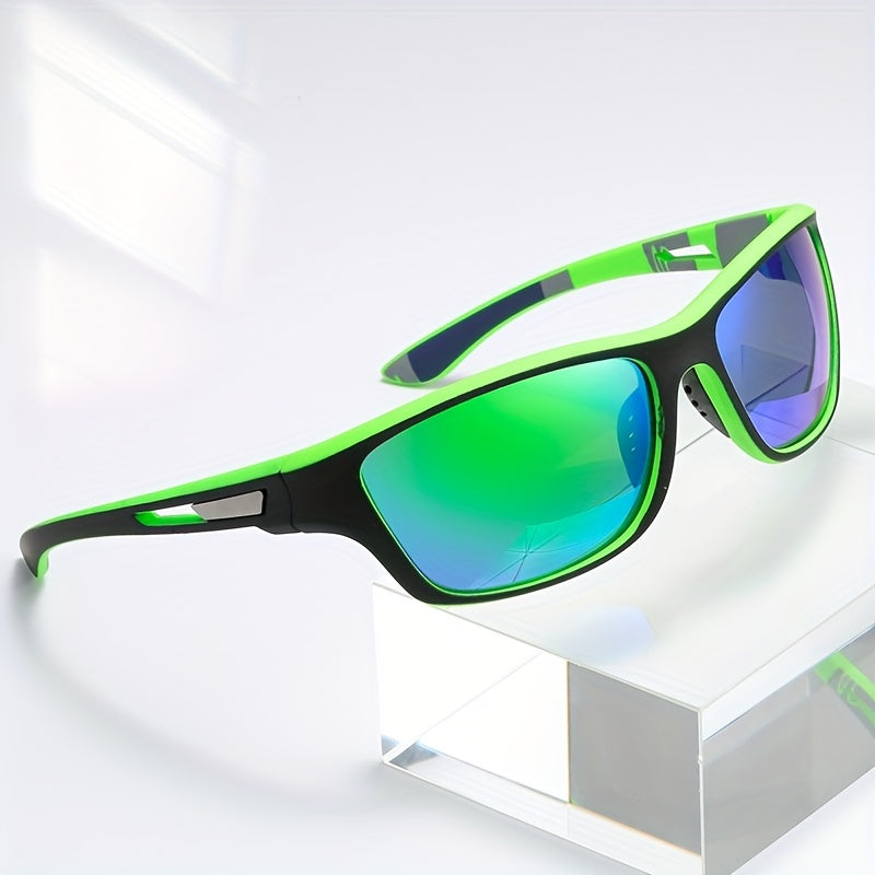 Schwarze Herren Sportsonnenbrille, polarisiert, mit UV400 Schutz für Outdoor.