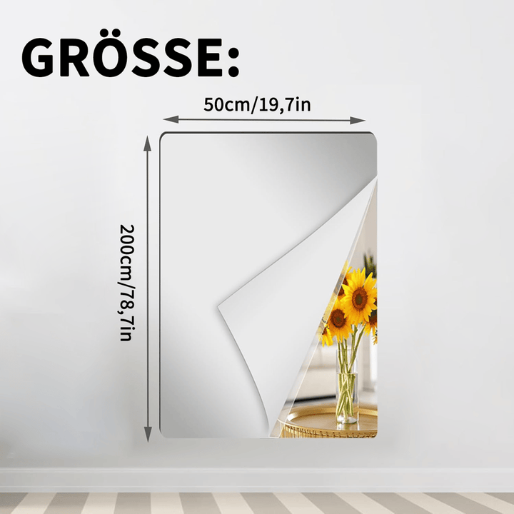 DIY-Spiegelfolie, selbstklebend und flexibel für individuelle Wandgestaltung und praktische Nutzung.