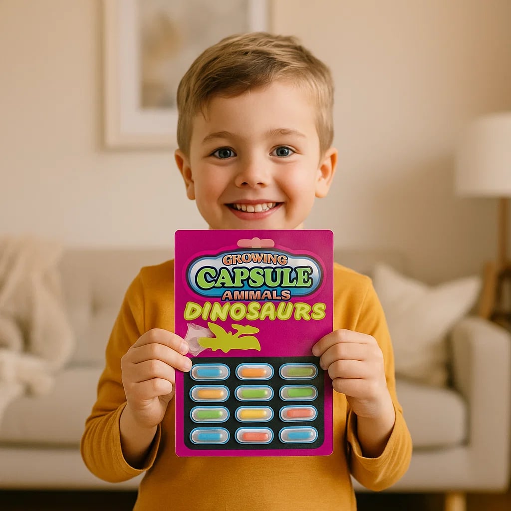 Einzigartiges Geschenk für Kinder: Magische Tier Wachstumskapseln. Fördert Kreativität und Lernspaß.