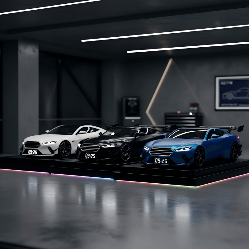 Geschenkidee für Auto-Fans: Digitaler Sportwagen Wecker mit coolem Motorensound & dynamischen Lichteffekten.
