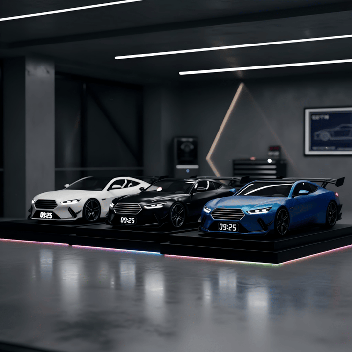 Geschenkidee für Auto-Fans: Digitaler Sportwagen Wecker mit coolem Motorensound & dynamischen Lichteffekten.