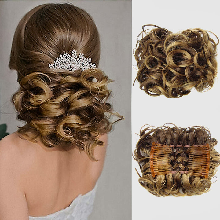 Synthetisches Haarband mit Dutt Haarteil für Damen, kreiert im Nu eine perfekte Frisur.