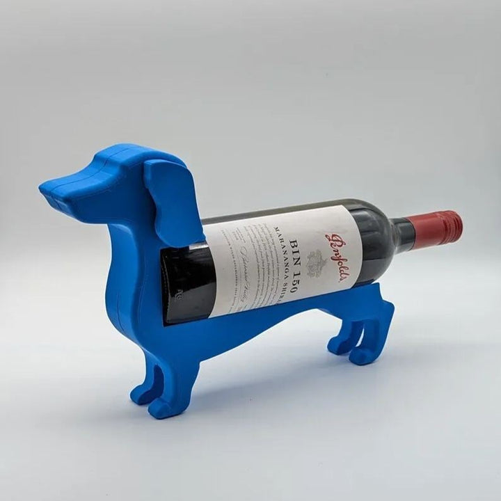 Dackel Kunstharz Weinflaschenhalter, dekorativer Tischständer, ideal für jede Hausbar.