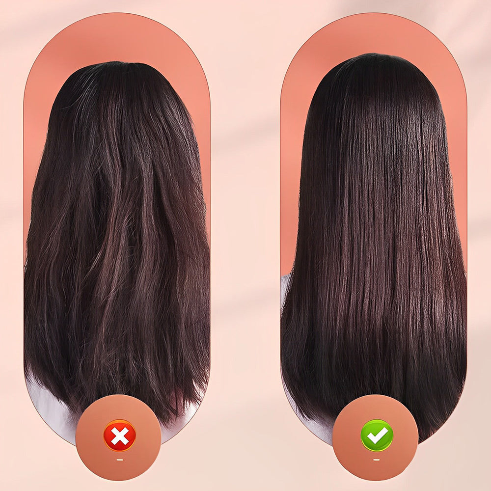 Flexibler USB-Lockenstab und Glätteisen in Mini-Größe für Damen-Haarstyling unterwegs.