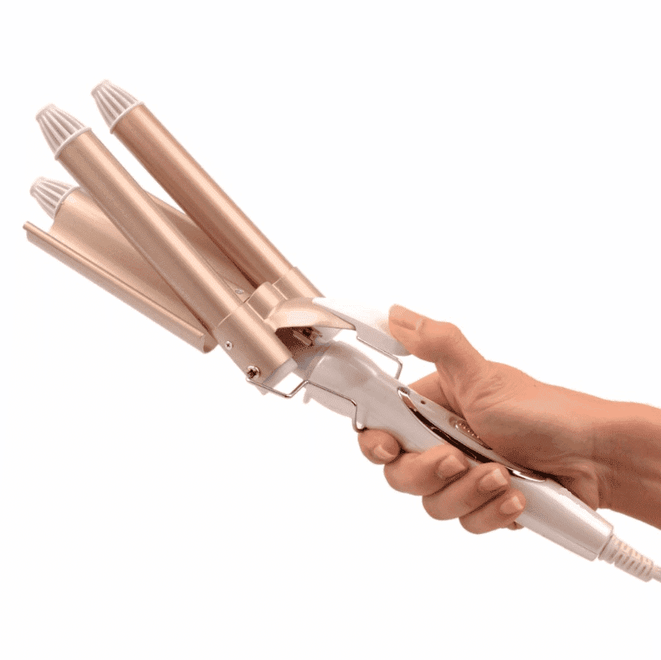 Schnelles Styling mit Keramik 3-Fass Welleneisen für glamouröse Meerjungfrauenwellen.