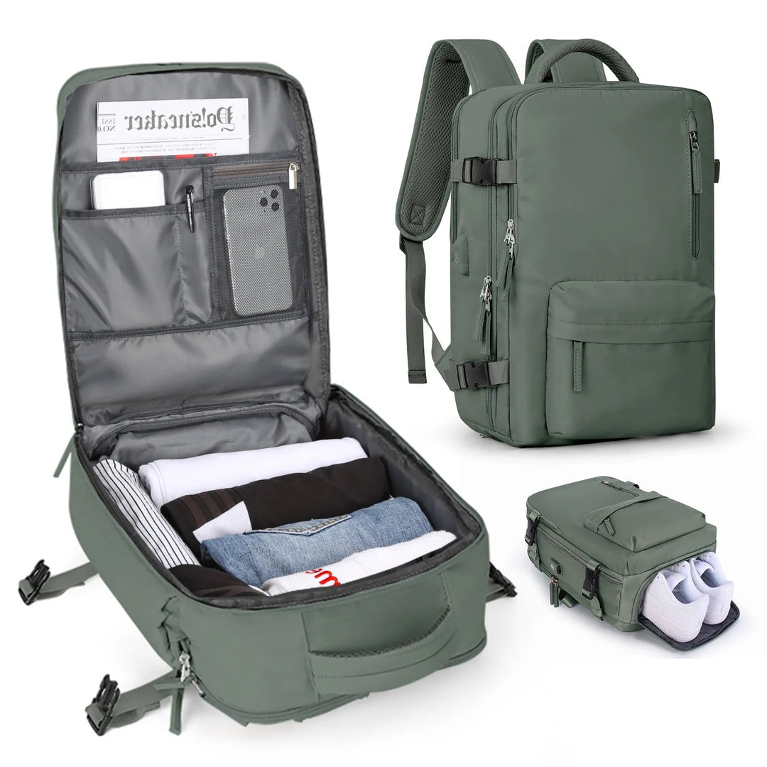 Eleganter Damen Reiserucksack 35L, wasserdicht & langlebig, ideal für Kurztrips & täglichen Gebrauch.