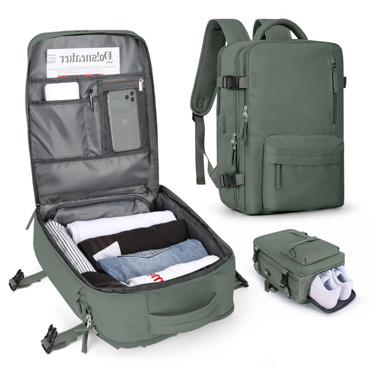 Eleganter Damen Reiserucksack 35L, wasserdicht & langlebig, ideal für Kurztrips & täglichen Gebrauch.