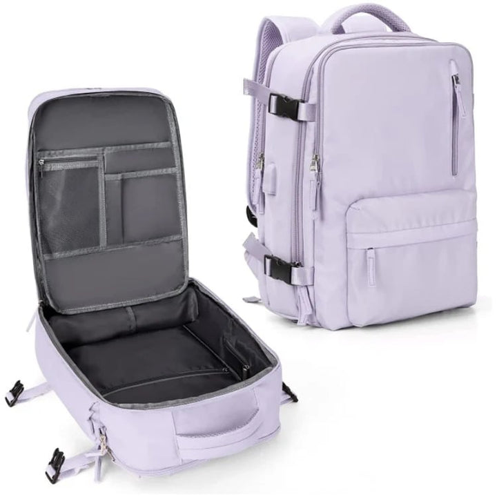 Ergonomischer Damen Rucksack 35L, wasserdicht mit verstellbaren Gurten, perfekt für Komfort auf langen Wegen.