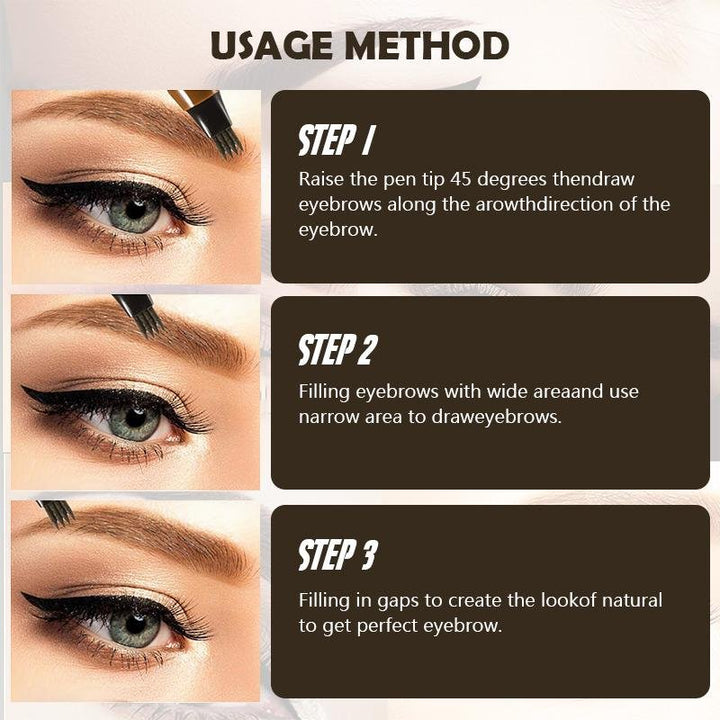 Langanhaltender Augenbrauenstift für Damen. 4-Spitzen für natürlich wirkende, perfekt geformte Brauen.