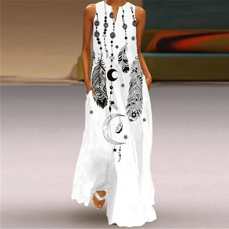 Damen Freizeitkleid, A-Linie, mit charmantem Blumen-Schmetterling-Design; bequem und stilvoll.