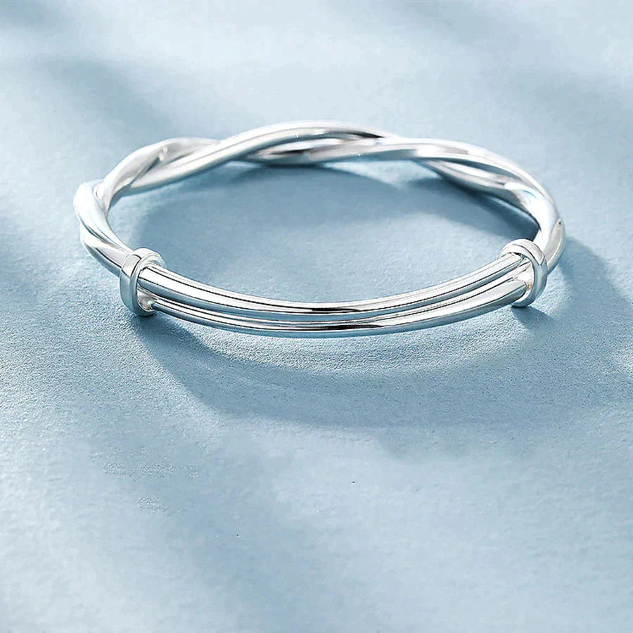 Modernes geometrisches Damenarmband aus 925er Sterlingsilber, passend für jeden Anlass, verstellbar.