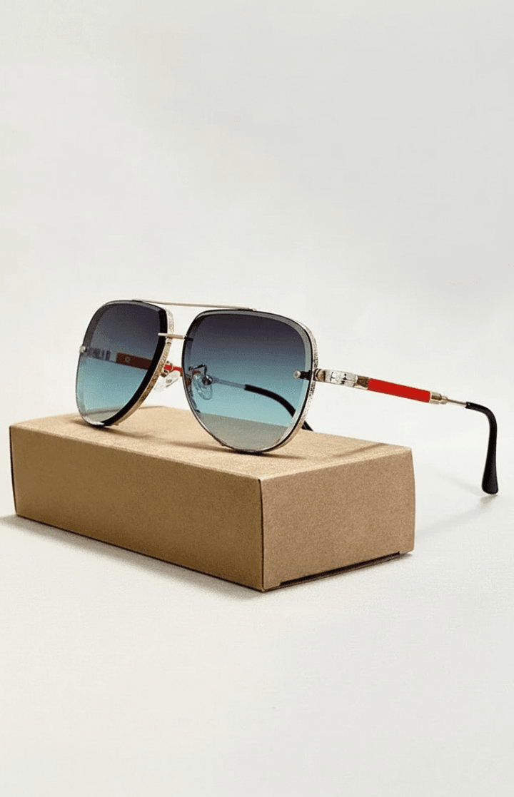 Klare Sicht mit leichter Damen Aviator Sonnenbrille "Chelsea", UV-Schutz & entspiegelte Gläser.