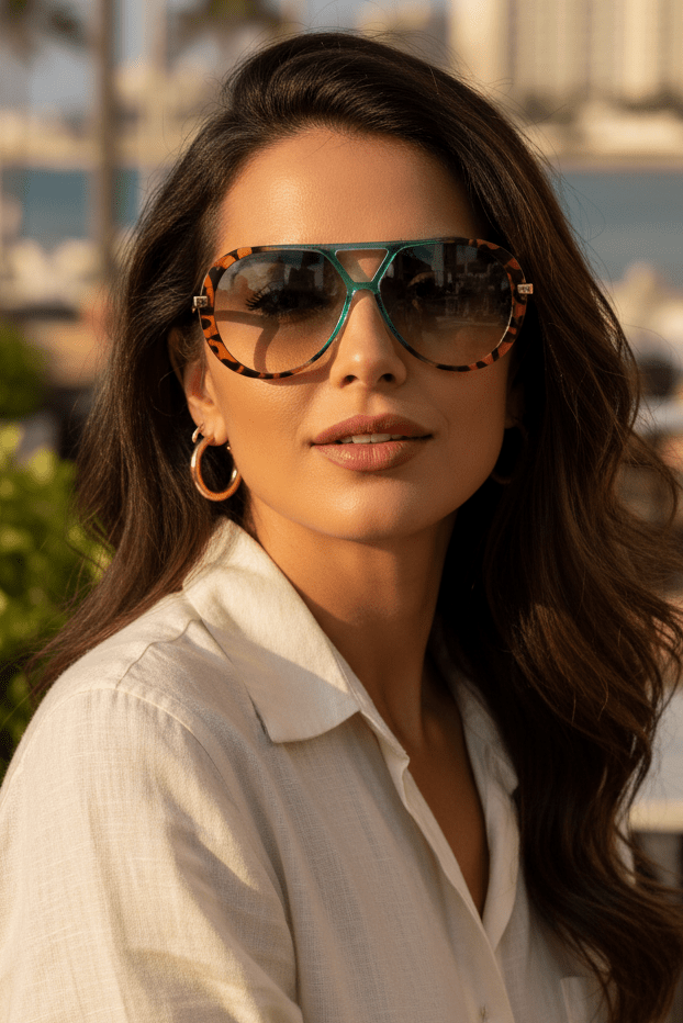 Damen Aviator Sonnenbrille "Layla", leicht & stilvoll, ideal für Alltag & Reise, mit UV-Schutz.