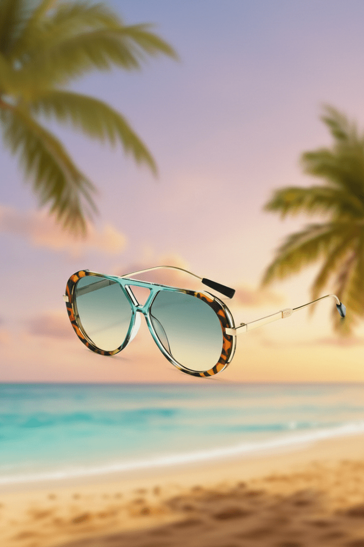 Damenbrille "Layla": leichte Aviator Sonnenbrille mit UV-Schutzgläsern, stilvoll und praktisch.