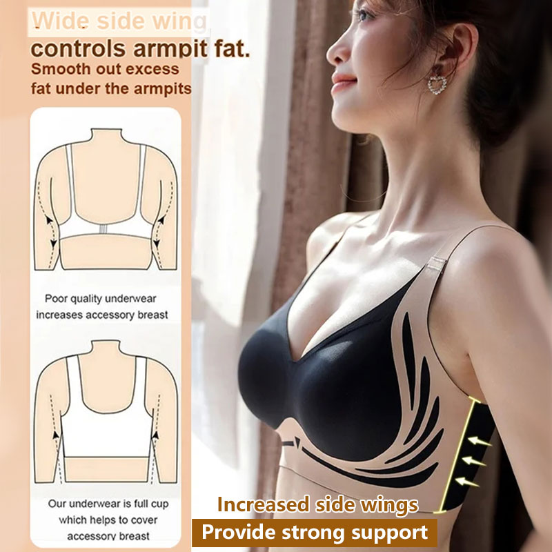 Eleganter Damen Hebe-BH mit Push-up-Effekt, bügellos. Perfekt gegen Sagging, komfortable Wäsche.