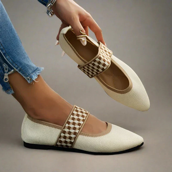 Elegante Damen Ballerinas für Büro & Freizeit, bequeme flache Schuhe mit spitzer Zehe.