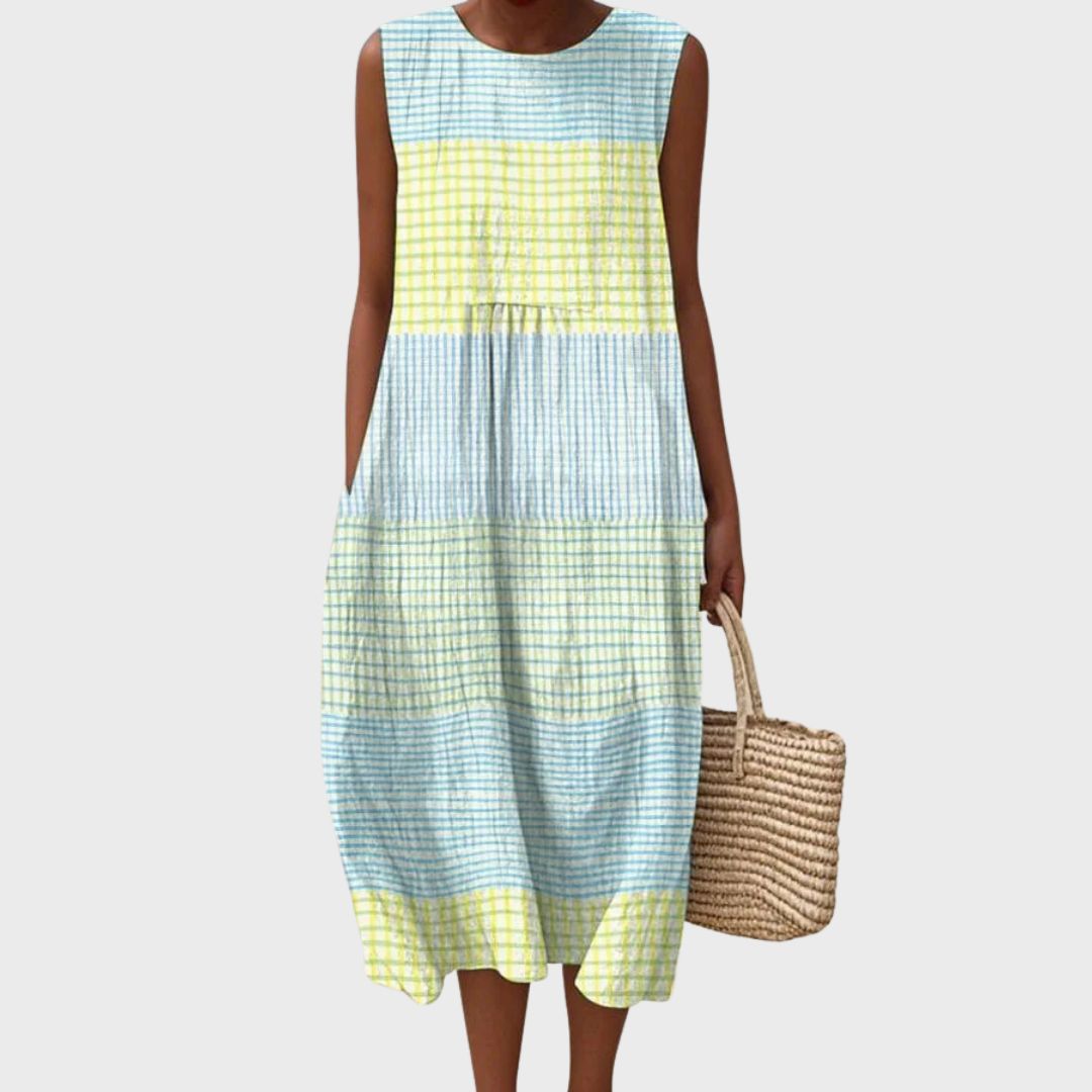 Damen Baumwoll-Sommerkleid, leicht & elegant, knielang, perfekt für Frühling & Sommer, zeitloser Freizeit-Stil.