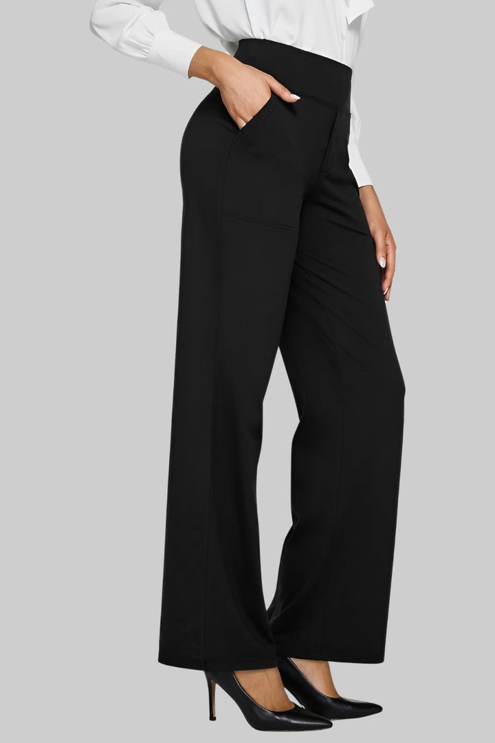 Modische Damenhose in klassischem Schwarz, bequem & elegant, ideal für den stilvollen Komfort-Look.