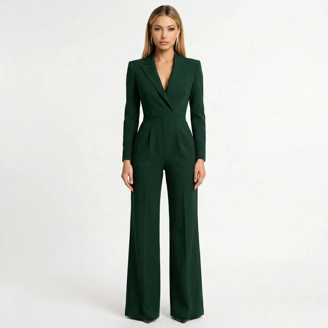 Vielseitiger Damen Blazer-Jumpsuit mit weitem Bein & tailliertem Design, perfekt für Business & Abend.