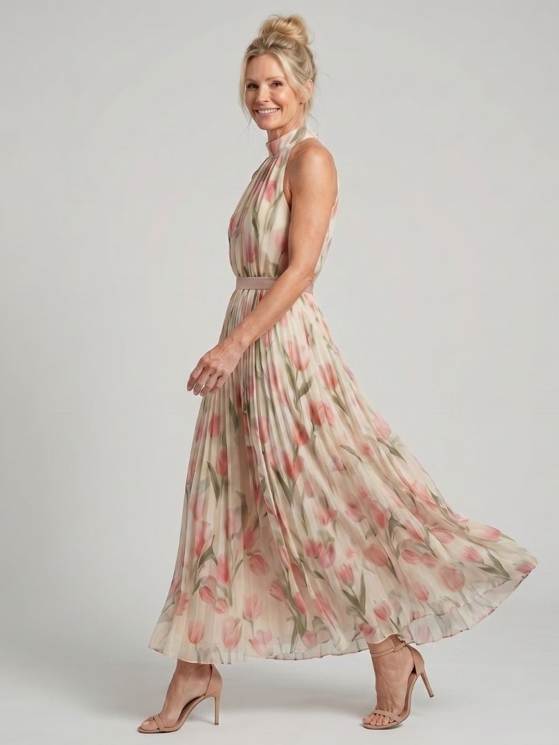 Stylisches Damen Sommerkleid, ein Blumenmuster Midikleid für vielseitige Anlässe und besondere Momente.