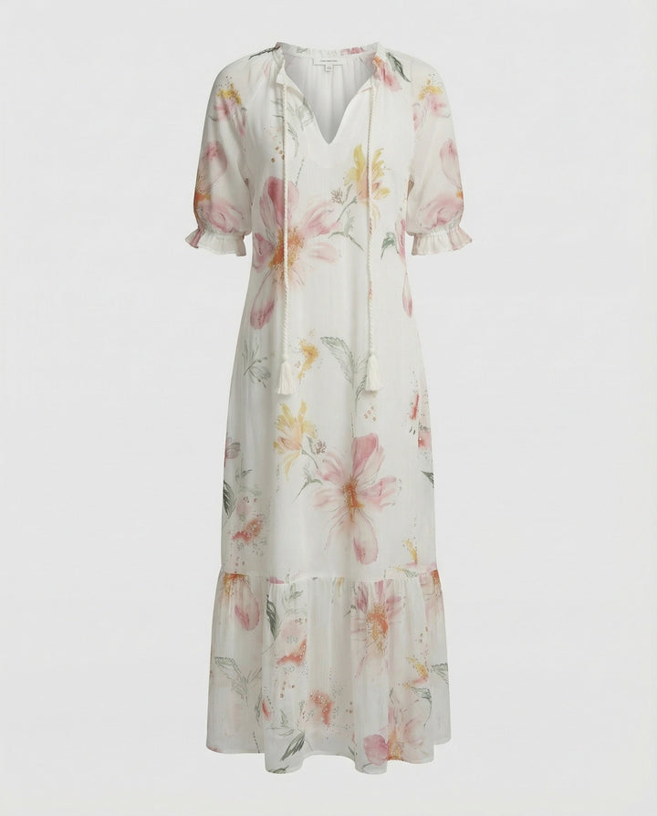 Farbenfrohes Bohème Maxikleid für Damen, ein vielseitiges Frühlings- und Sommerkleid, auch in Übergröße.