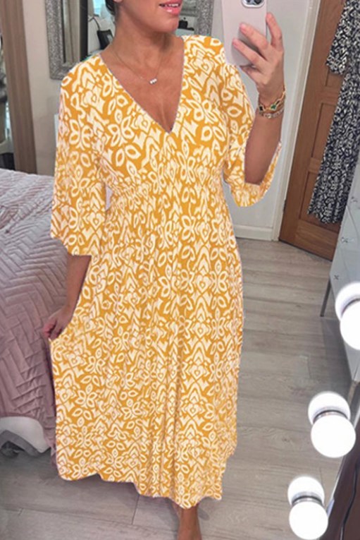 Elegantes Damen-Boho-Midikleid, bequem, perfekt für Freizeit oder festliche Anlässe.