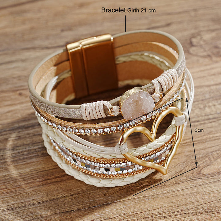 Stilvolles Damen Armband mit Boho-Herz-Design, Geschenkidee für Frauen.