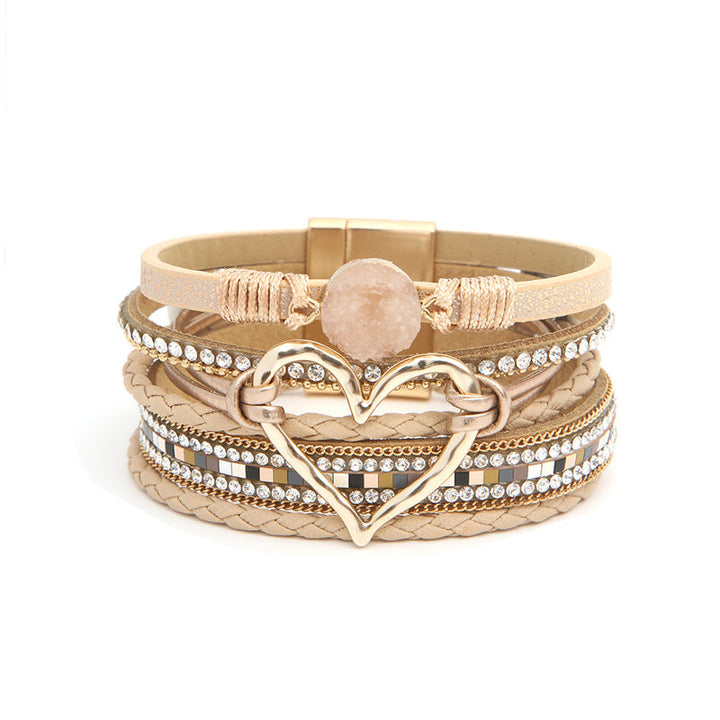 Schwarzes Herz Armband für Damen, Modeschmuck Accessoire, elegant & modern.
