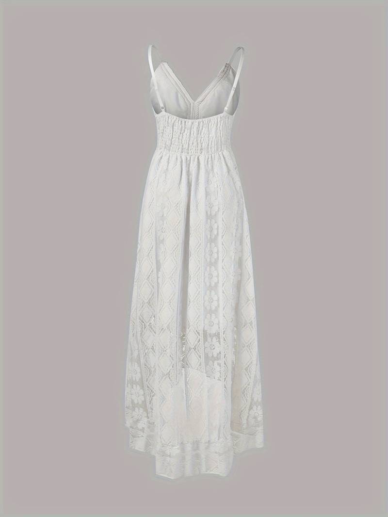 Damen Sommer Maxikleid im Boho-Design mit Spaghettiträgern und tiefem V-Ausschnitt für den Urlaub.