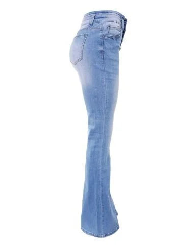 Damen Bootcut-Jeans: Hohe Taille, Stretch-Stoff, perfekt für jeden Tag.