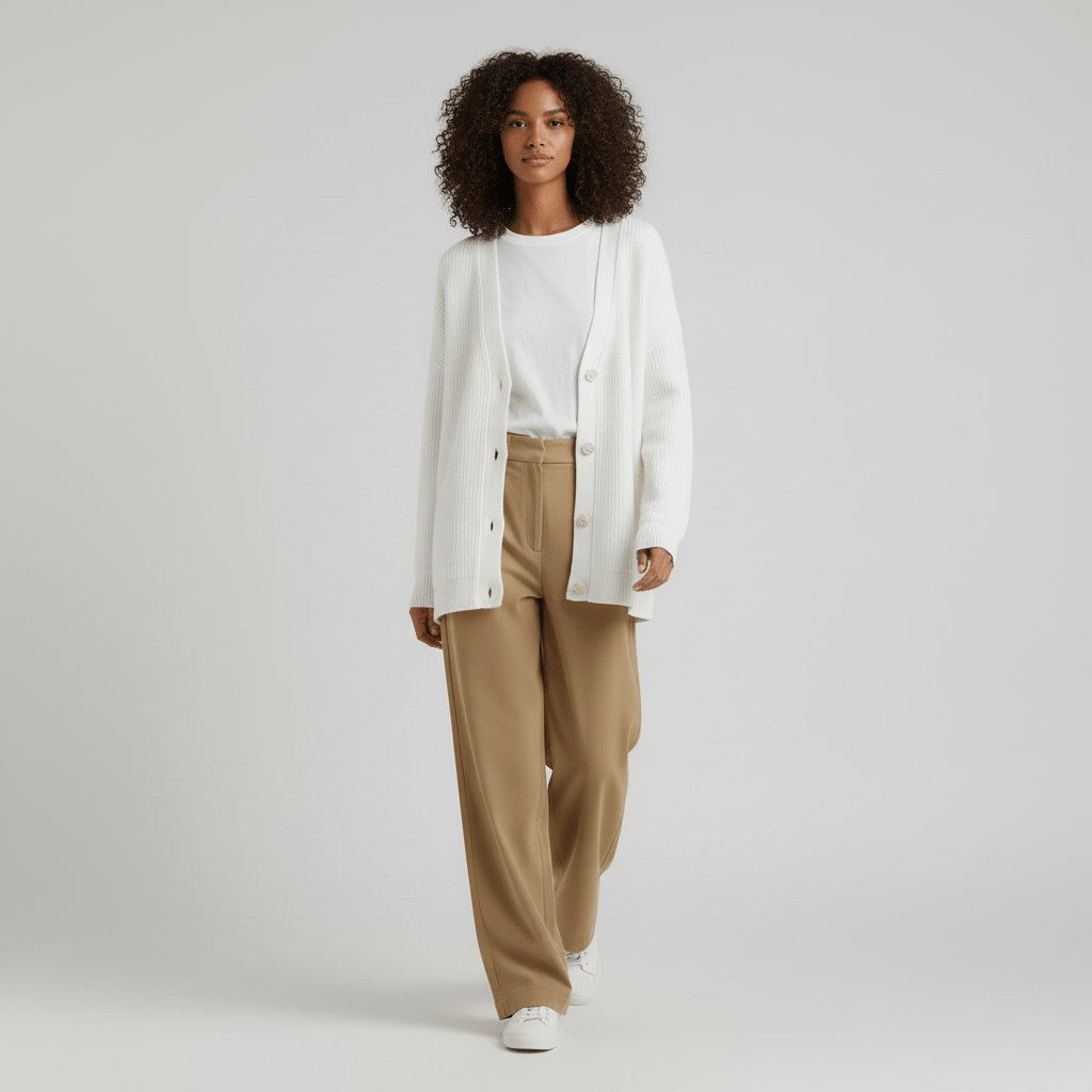 Femininer Damen Cardigan Hannah. Elegante Strickjacke mit Knopfleiste, perfekt für lässige Freizeitkleidung.