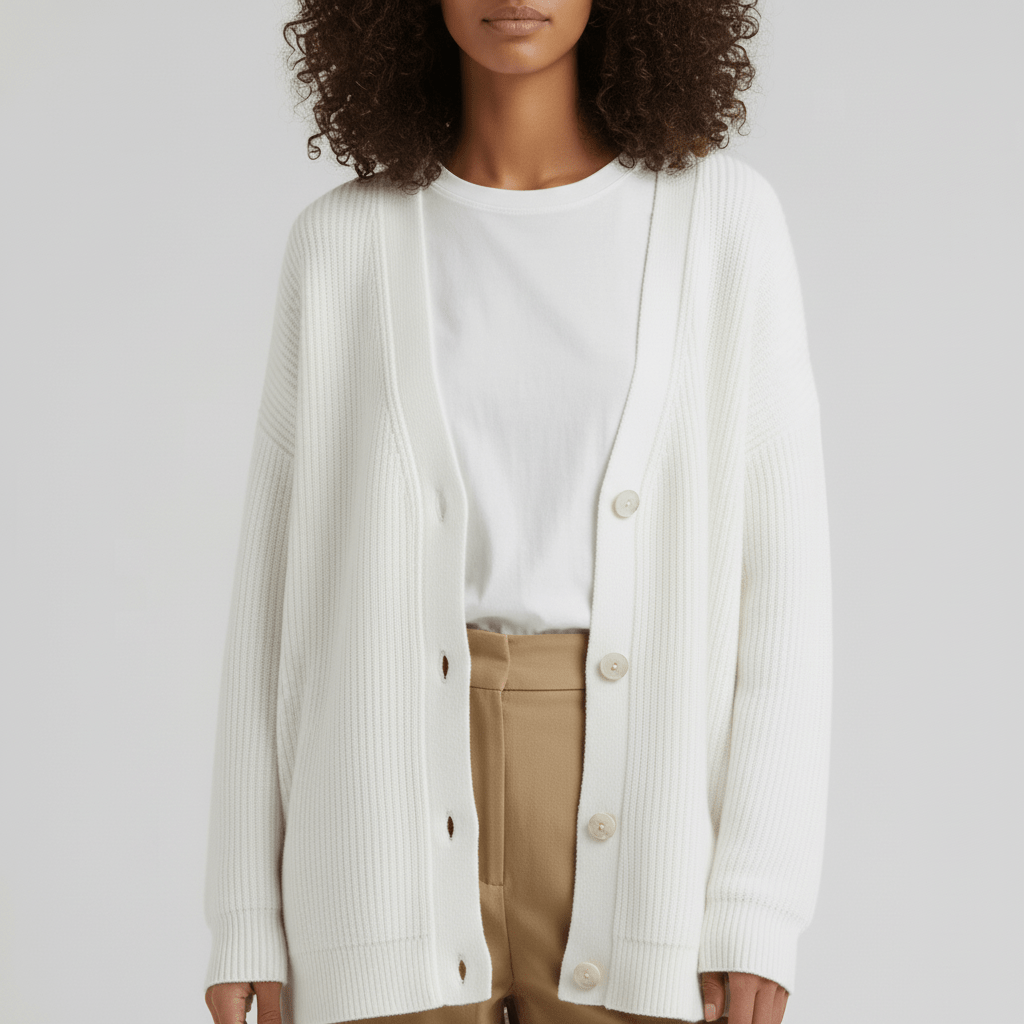 Komfortabler Damen Cardigan mit Knopfleiste. Stylische Strickjacke für Freizeit, Büro & vielseitige Damenmode.