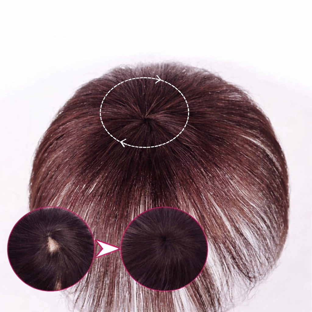 Haarteil für Volumen: Clip-In Haar-Topper für Frauen mit dünnem Haar. Kreiert eine volle, natürliche Frisur.