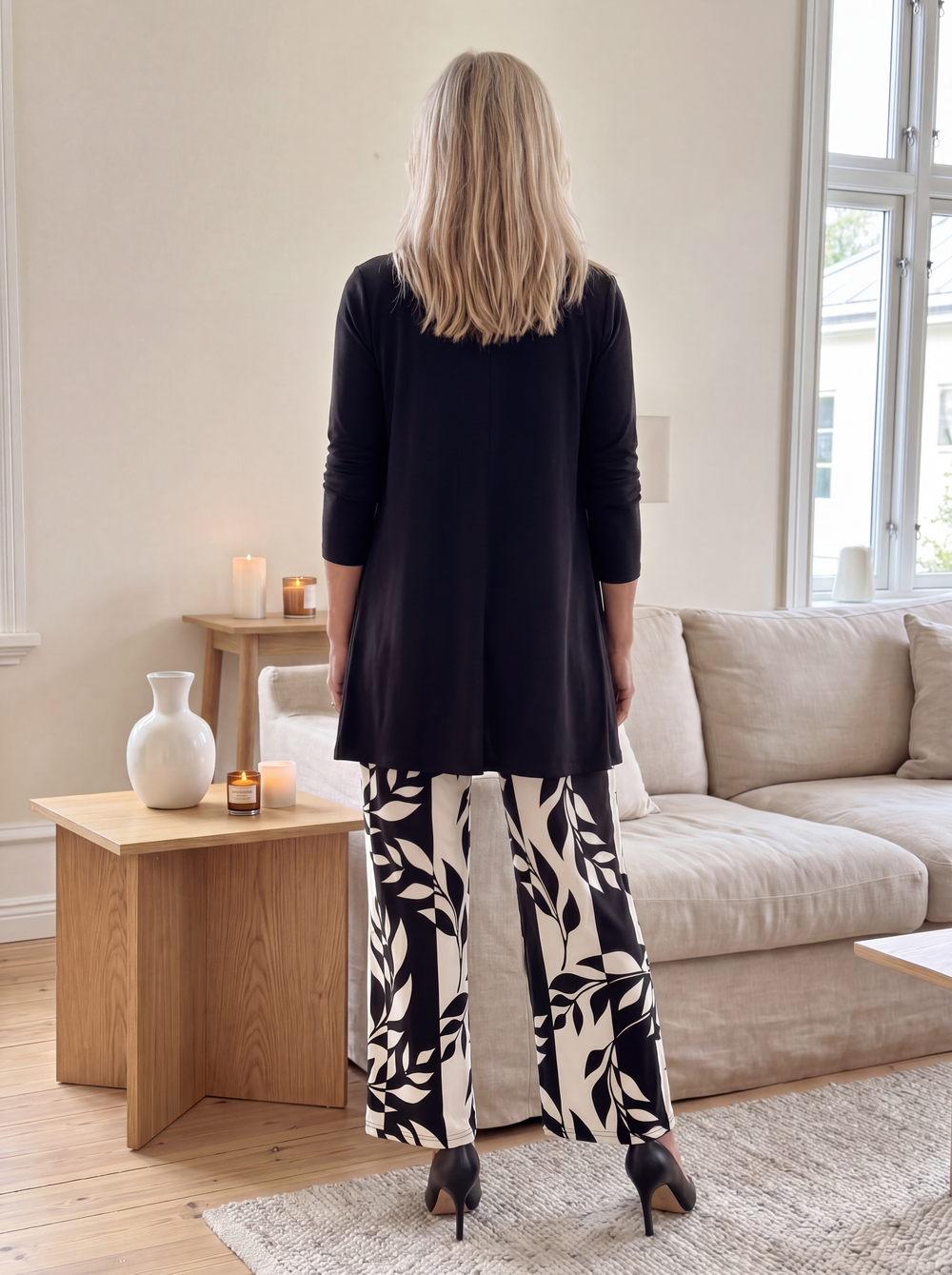 Damen Frühling/Sommer Dreiteiler Set: bequemer Cardigan, Hose und Unterhemd. Perfekt für lässige Freizeitlooks.