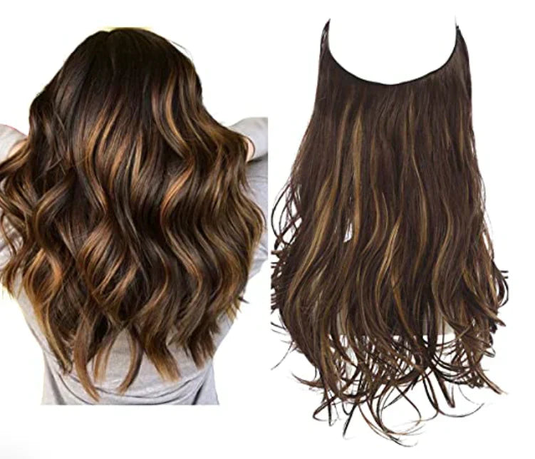 Premium Echthaar Extensions mit Naturwellen für Damen, honigblond, für schöne, lange Haare.