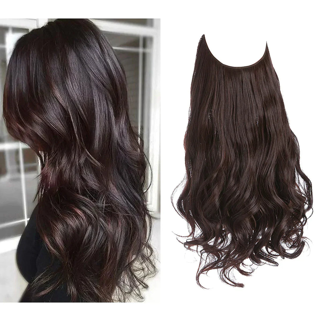 Styling-freundliche Echthaar Extensions mit Naturwellen, Schwarzbraun, für diverse Frisuren.