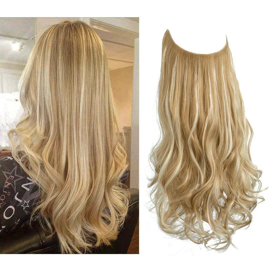 Warme Blondtöne: Echthaar Extensions mit natürlichen Wellen für Damen, für Fülle und Länge.