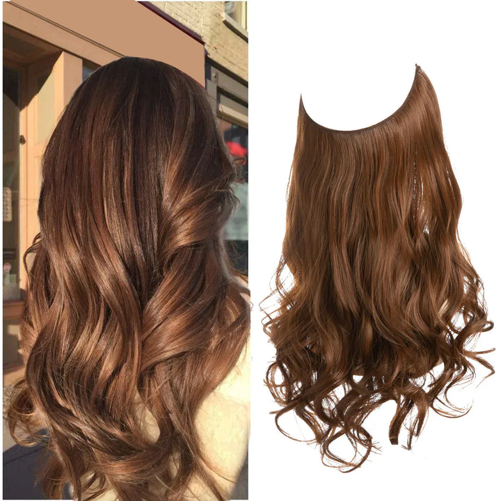 Robuste Echthaar Extensions mit natürlichen Wellen, Karamellblond, für langanhaltendes Volumen.