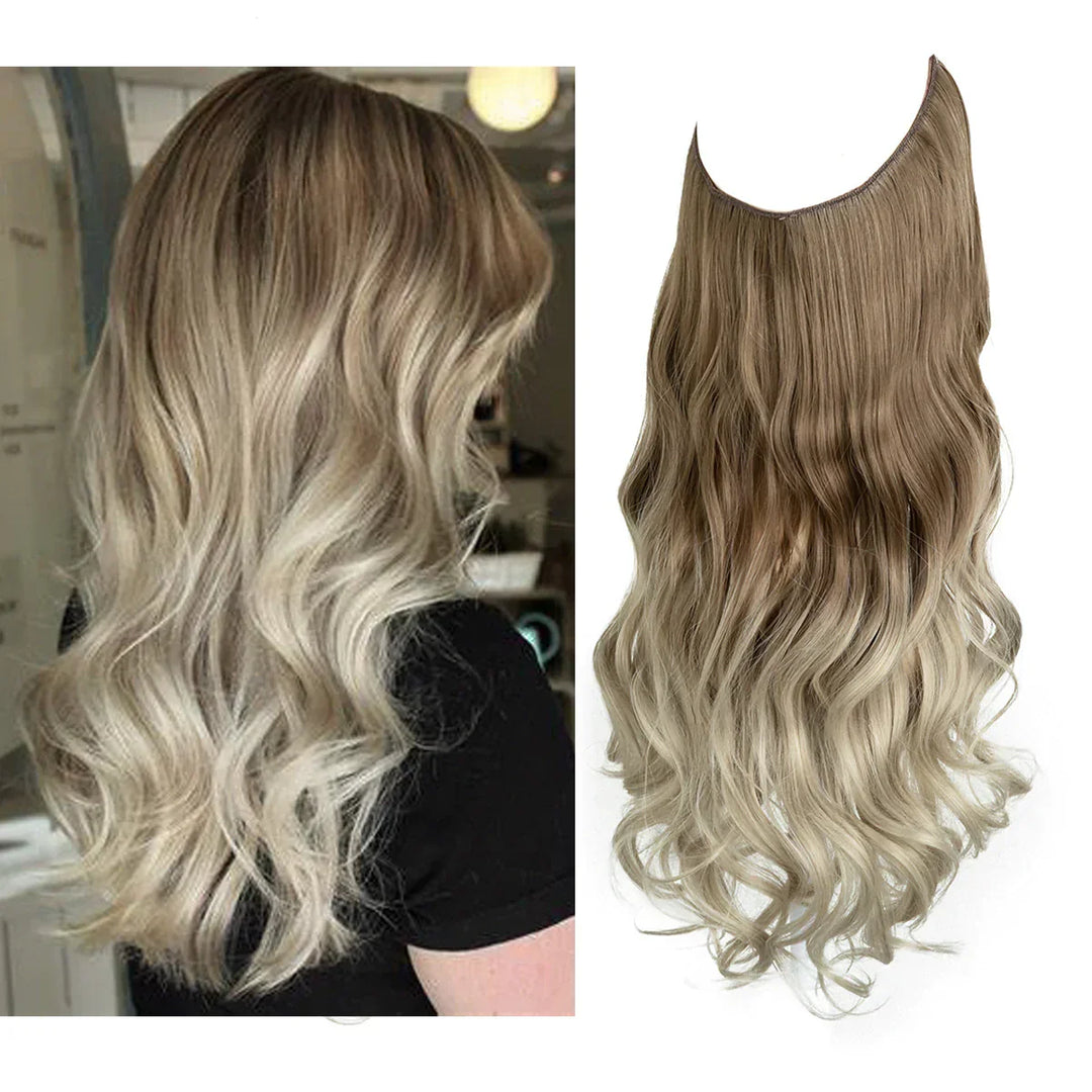 Gewellte Echthaar Extensions für Damen, Rotbraun, für extra Volumen und einfachem Haarstyling.