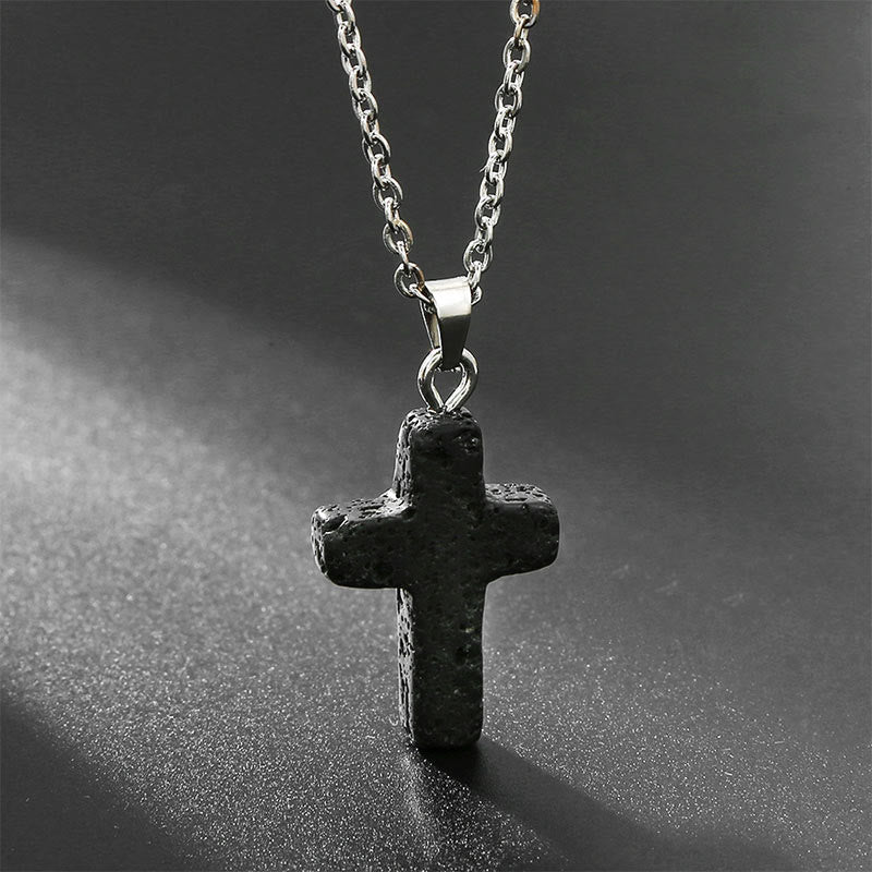 Damen Lapislazuli Kreuz Halskette. Schmuckstück für Intuition und spirituelles Wachstum.