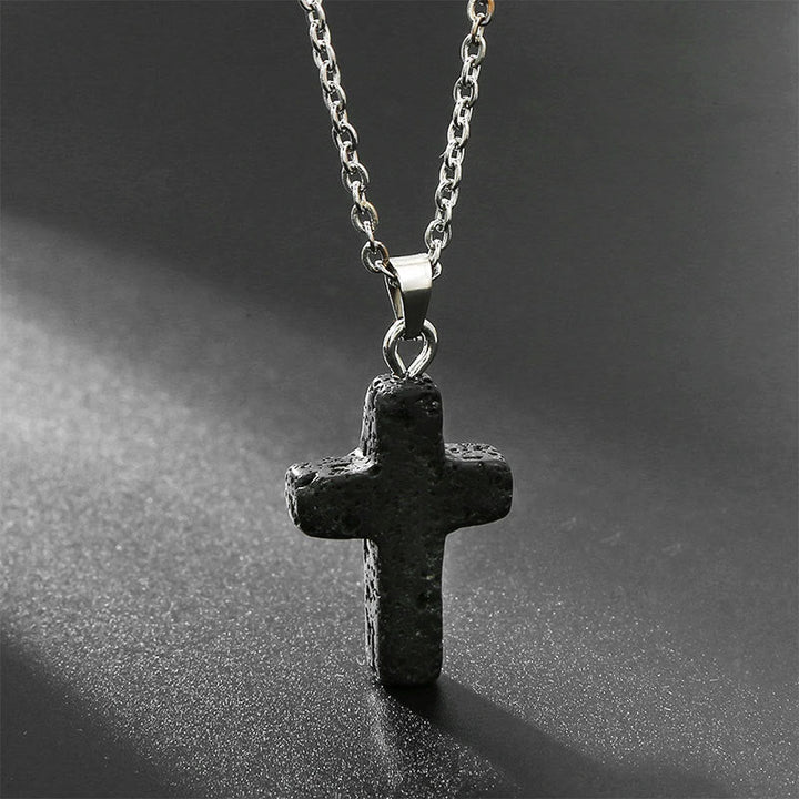 Damen Lapislazuli Kreuz Halskette. Schmuckstück für Intuition und spirituelles Wachstum.