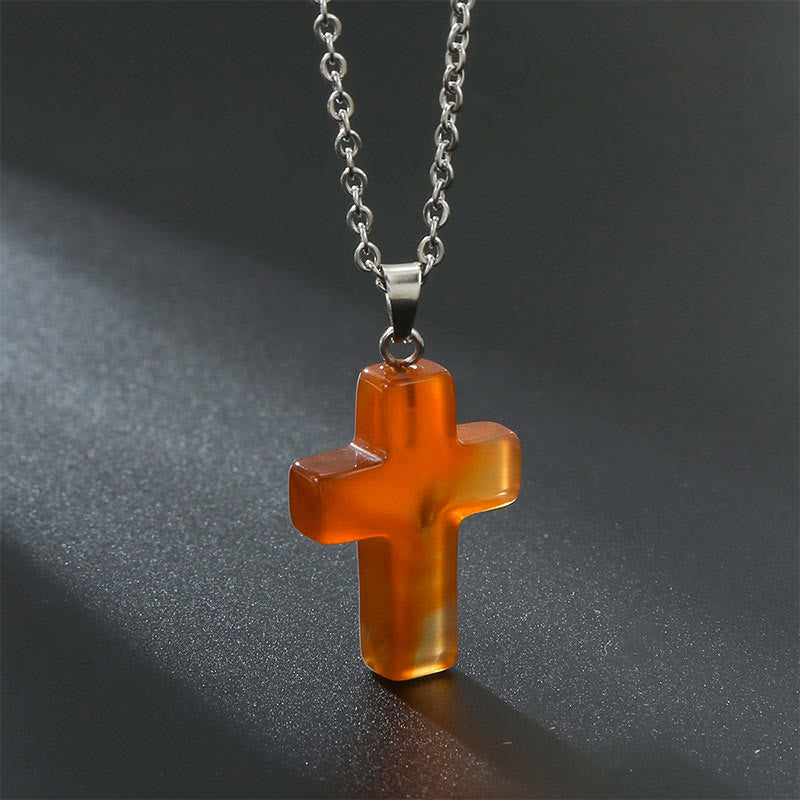 Damen Achat Kreuz Halskette. Erdet und beruhigt, ein stilvoller Begleiter.