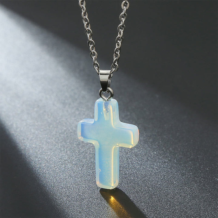 Damen Achat Kreuz Halskette. Ein stilvolles Accessoire mit tieferer Bedeutung.
