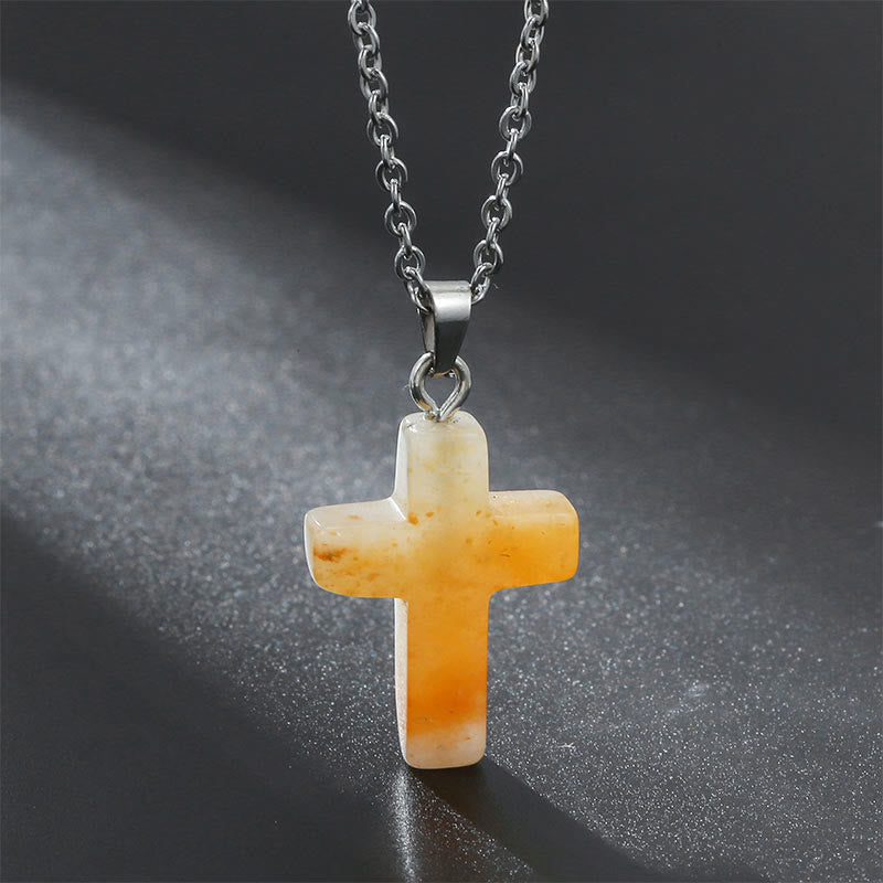 Damen Edelstein Kreuz Halskette, die modernen Stil und alte Weisheit verbindet.