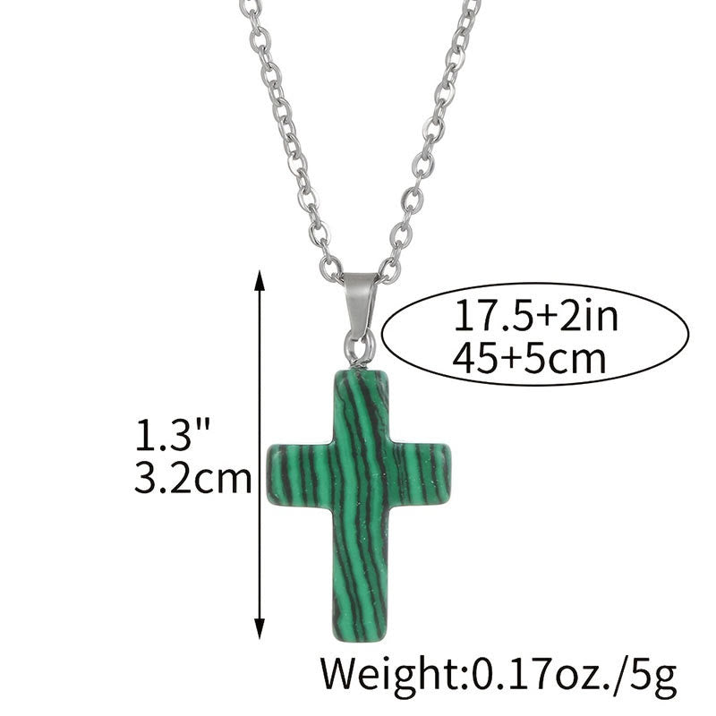 Damen Modeschmuck: Edelstein Kreuz Halskette für einen Hauch von Spiritualität.